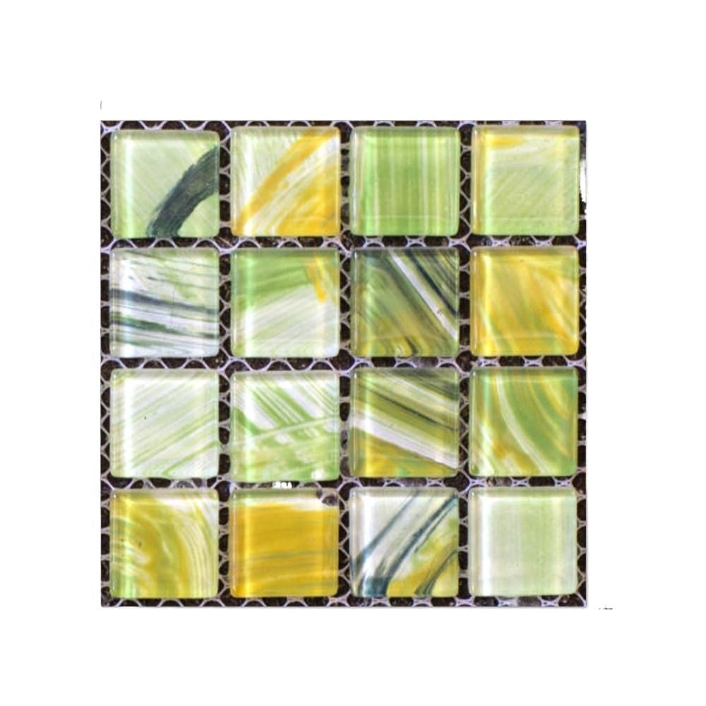 Wall Panels Self Adhesive 10/20pcs DIY Kitchen Bathroom Stickers Waterproof Self Adhesive 3D Tile Adhesive Pads Wall Stickers Mosaic Tile Decal Decor(Green,20PCS)