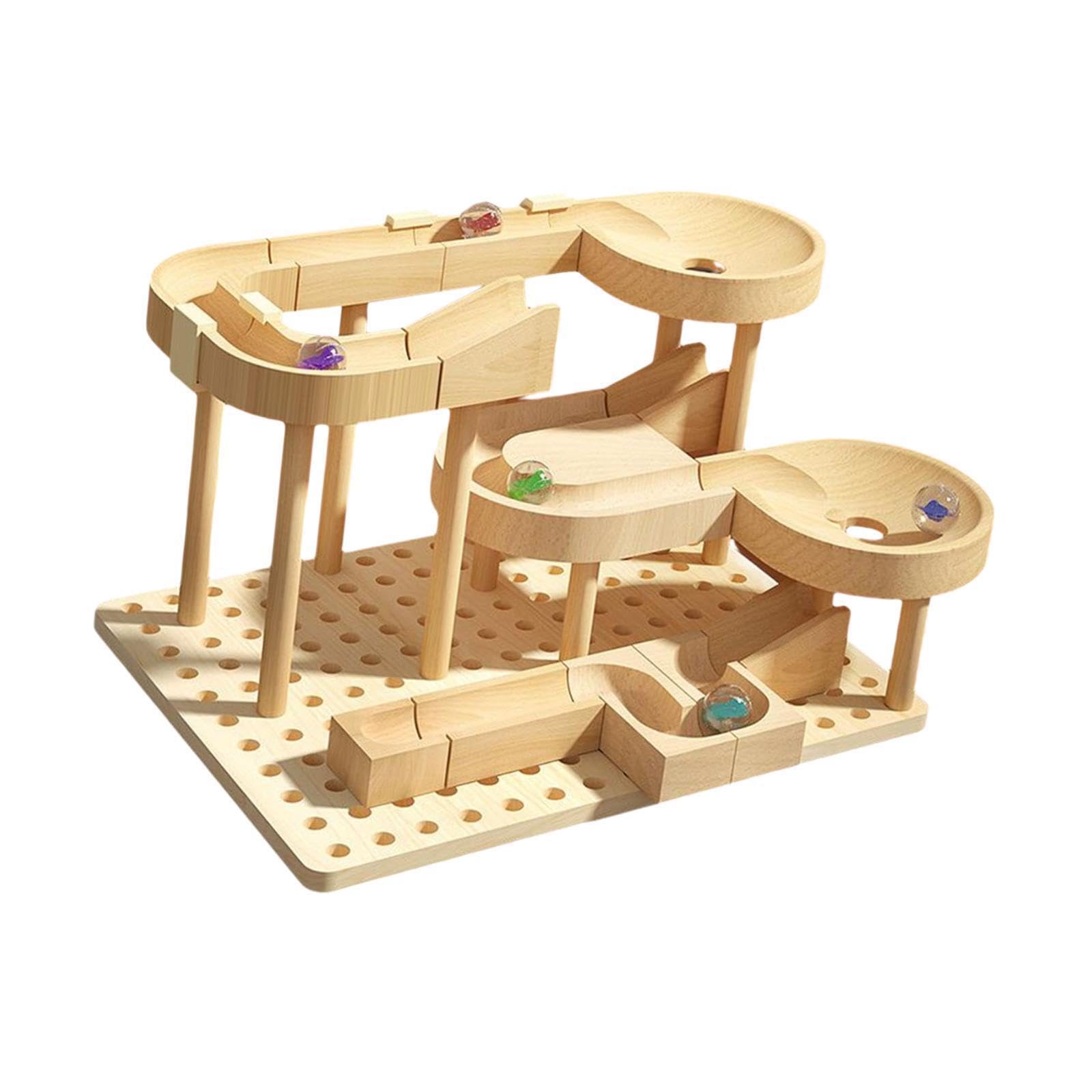 TUXCAXIl coinvolgente Giocattolo per biglie con Pista in Legno Fai da Te Libera l'immaginazione con esperienze pratiche. Gioco educativo Sicuro. Giocattolo