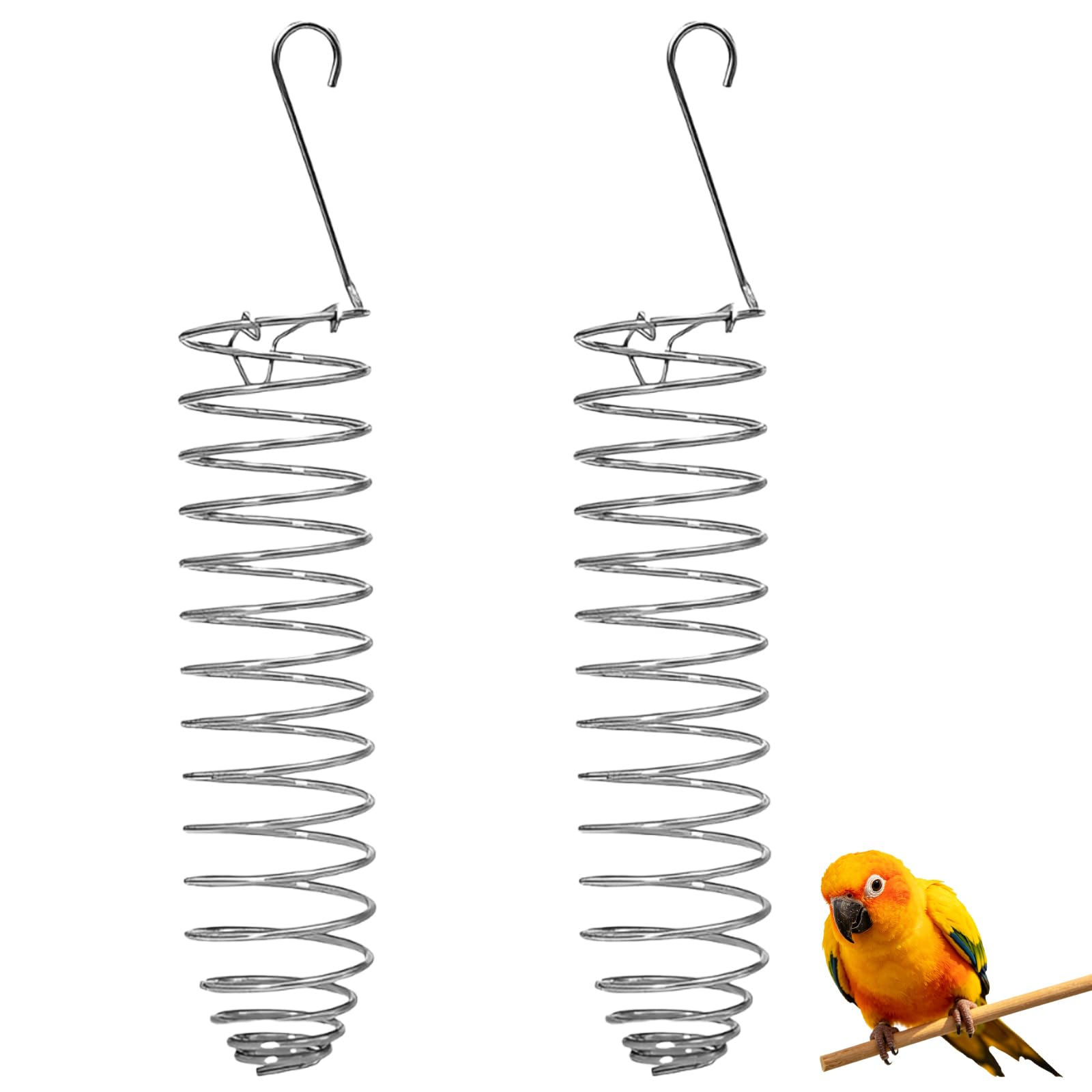 Bird Feeder Hanging, Dual Parrot Feeding Device, 16 cm by 3 cm Size, for Small and Medium Birds Daily Feeding and Foraging Stimulation, Cage Entertainment Setup-image-18