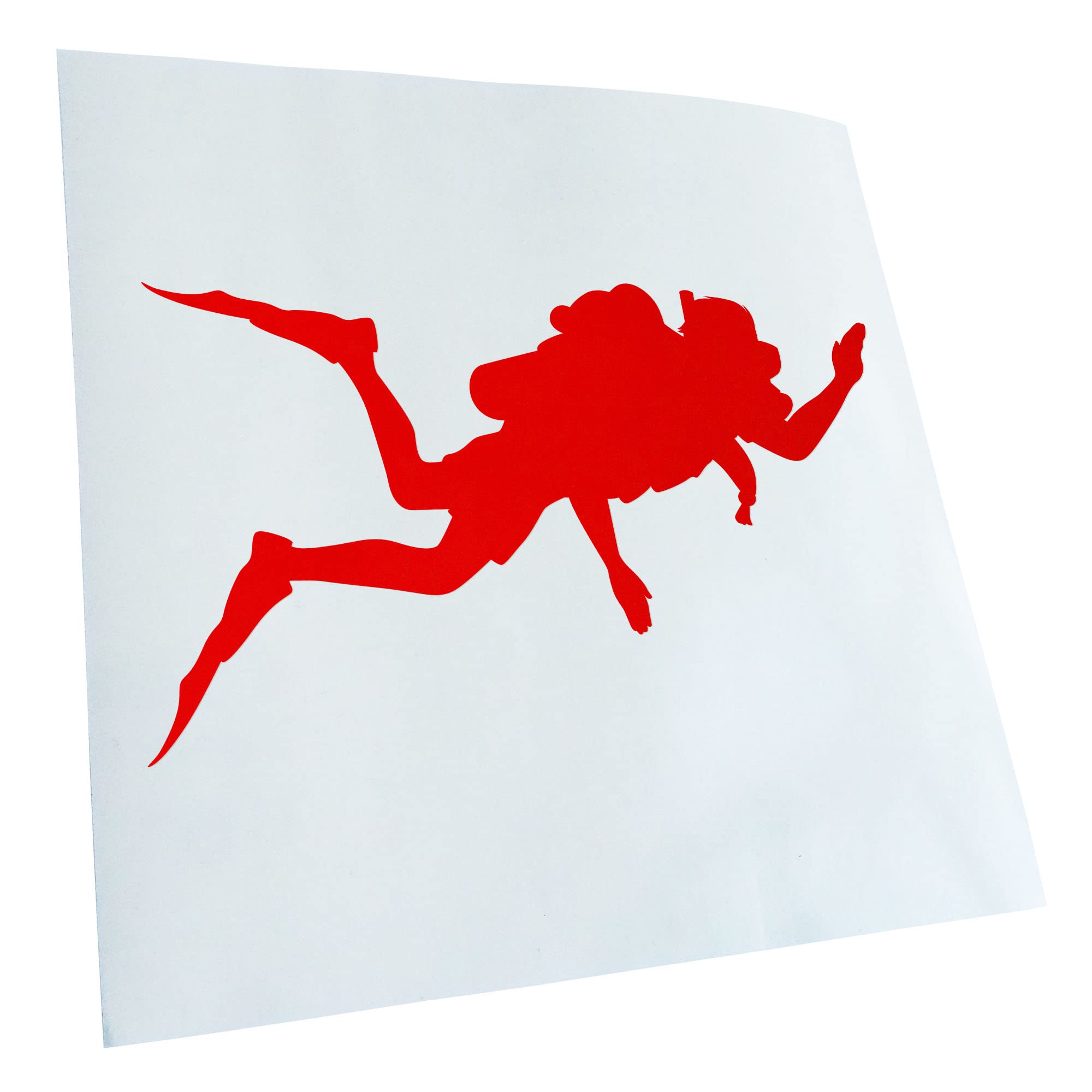 Kiwistar - Car Sticker - Red - 30 x 18 cm Diver Silhouette - Rear Window Car Sticker Weatherproof for Car Truck Moped Truck - Sticker Exterior Self-Adhesive Tuning Accessories for Window Vehicle