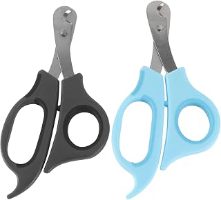 Cat Nail Clipper Ergonomic Handle Stainless Steel 2Pcs Grooming Tool | Wear Resistant Rubber Plastic Grip, Safe Use, Black Finish, Suitable for Pets, Dogs and Kittens