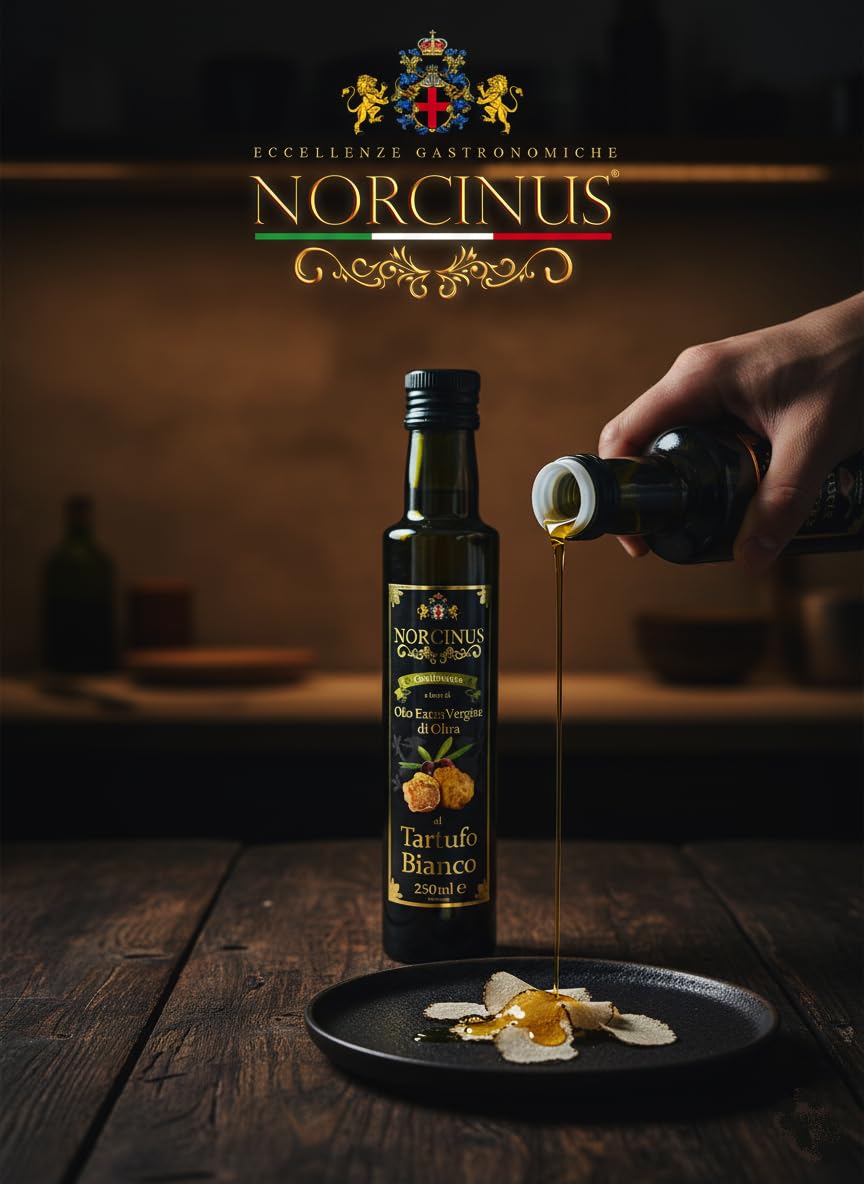 Norcinus 1 x Trufas NORCINUS | Aceite de trufa blanca de 250 ml | Convierte cada plato en una obra maestra gourmet