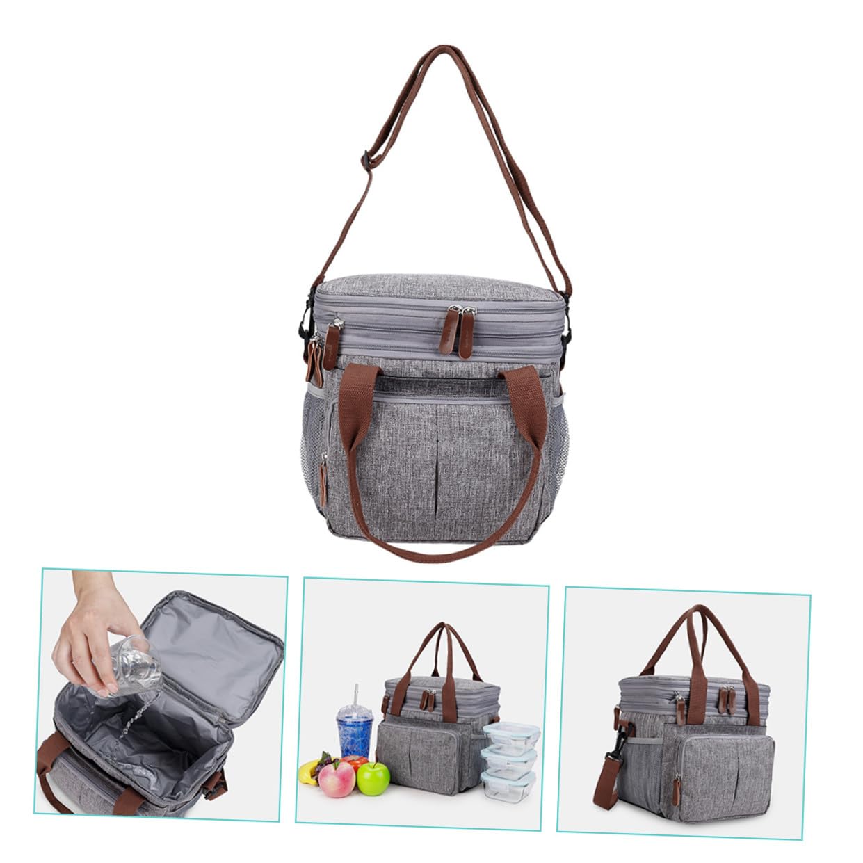 Wärmespeichernde Lunchtasche Tragbar Bento Tasche Lunchbox Tasche Praktisch Strapazierfähig Große Kapazität für Schule Arbeit Picknicks
