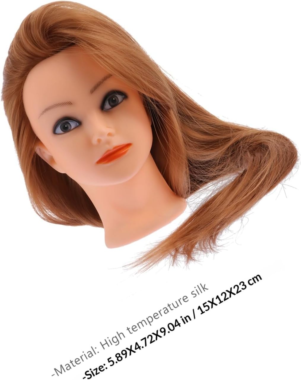 TOYANDONA Hair Styling Mannequin Head Training Doll with Gold Brown Braiding Hair and Small Stand for Cosmetology Practice and Hairdresser Training