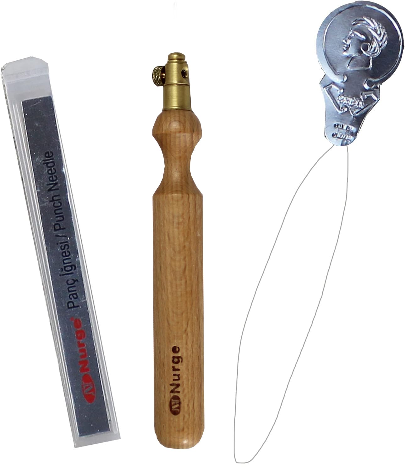 Nurge Punch Needle Embroidery Tool Set 3 Small Stitch Thread Sizes & Threader