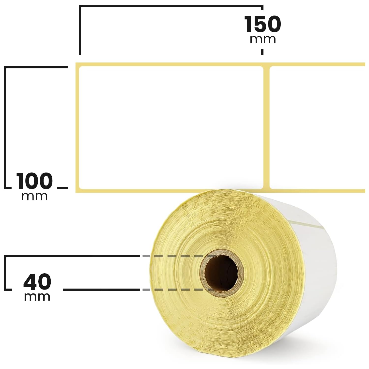 Netuno 10 rouleaux d'étiquettes thermiques blanches 100 x 150 mm 500 pièces par rouleau pour imprimantes Zebra codes à barres
