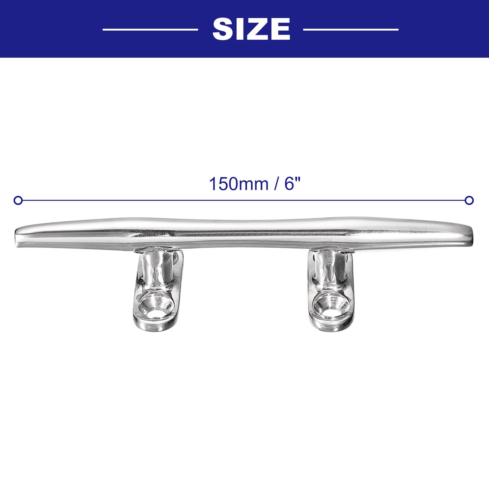 QUARKZMAN Barca Base Aperta Galloccia 6 Pollici, 4pz 316 Acciaio Inossidabile Barca Banchina Tacchetto, Accessori Ormeggio, Include Viti Installazione