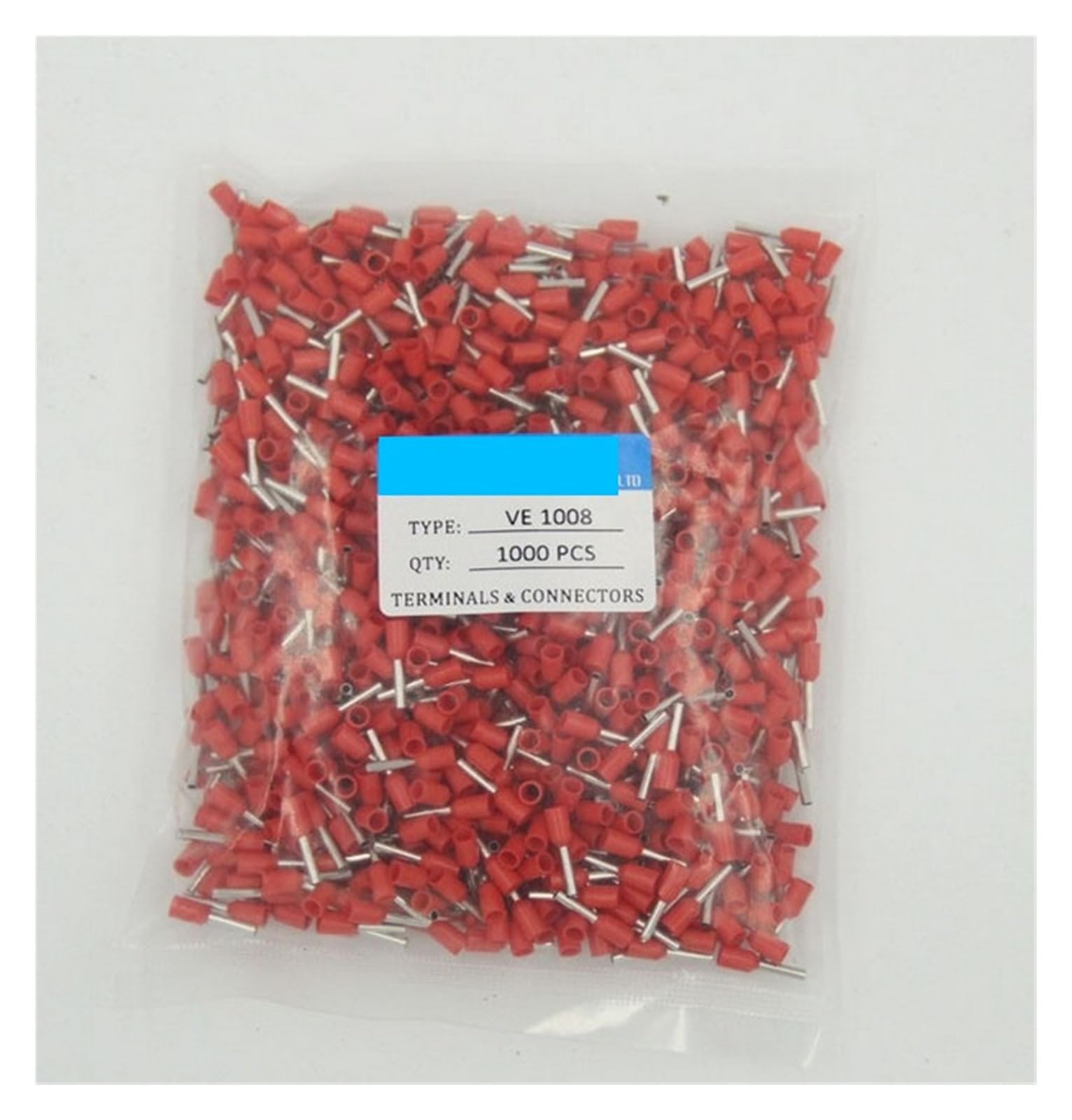 Embouts de câble isolés E1008 avec broche 8 mm en cuivre pour fil 1 mm²