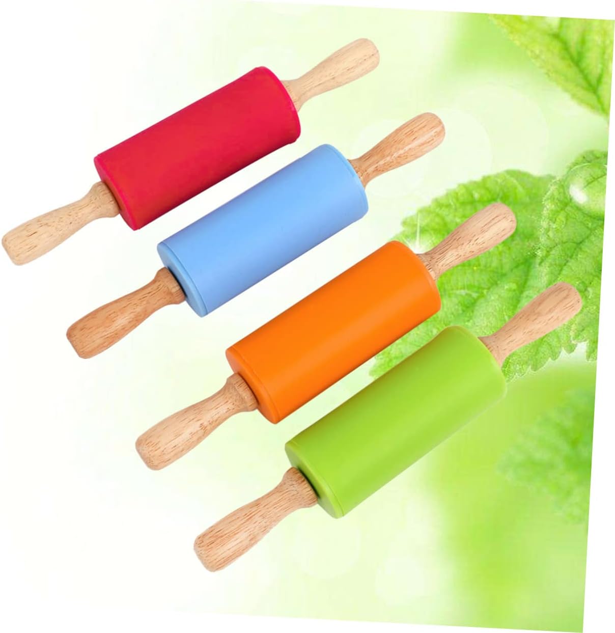 Bakery Equipment,Rolling Pin,Silica Gel Wooden Pizza Roller Rolling Pin Kitchen