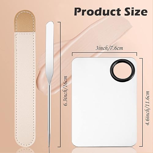 Miniatura 9 de Mejora la paleta de maquillaje de mezcla, paleta de acero inoxidable con herramienta de espátula para mezclar cosméticos y pigmentos, Nail art