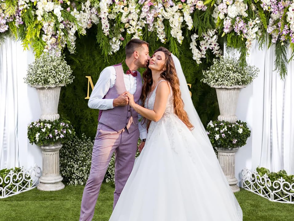 Fotohintergrund Grünes Gras Mit Blumen - 3x2,5 M Vinyl, Für Hochzeit, Geburtstag, Babyparty, Fotostudio