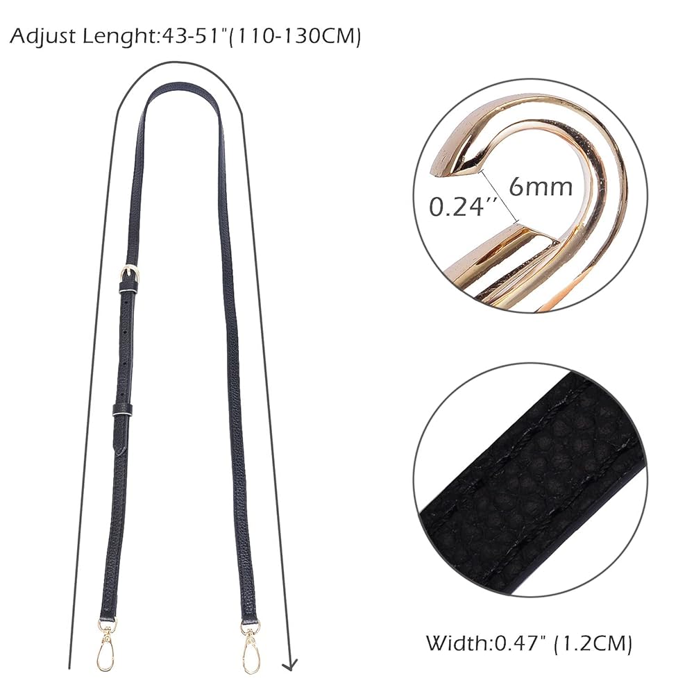 ★EMS★ STRING STRAP CLASP FRAME PURSE BAGBLACK LIVE UP Purse Strap, Genuine Leather Shoulder Strap