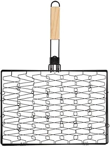 Miniatura 8 de Farberware 5290488 - Cesta coctelera para barbacoa con mango plegable, color negro y madera