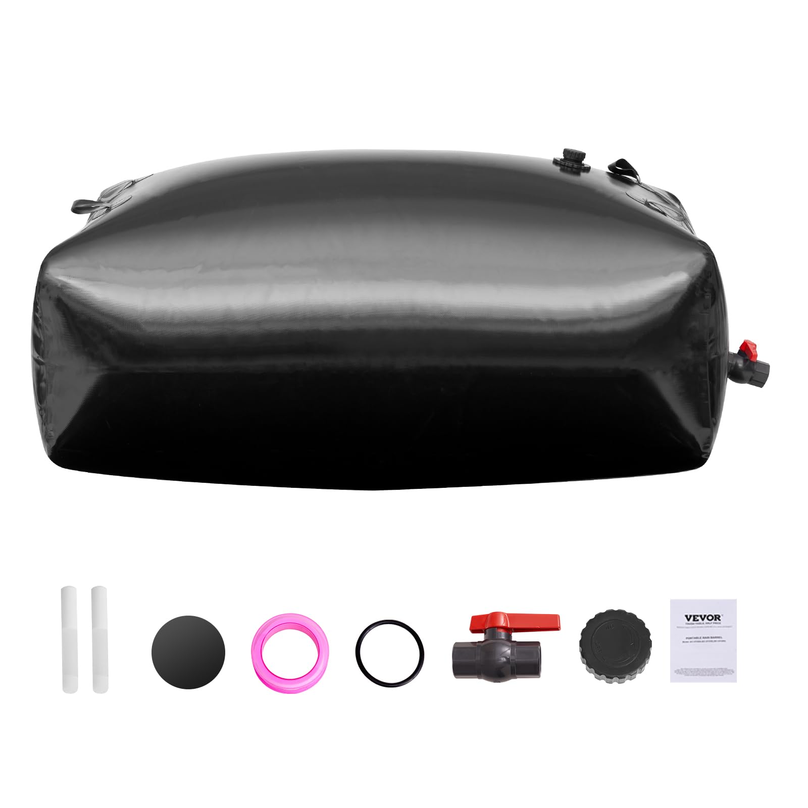 VEVOR Wasserblasen Aufbewahrungsbehälter 540 L, Wohnmobil-Wassertank, 1000D PVC faltbare Wasserspeicherbehälter, weicher Wasserbeutel, tragbare Wasserblase, Brandschutz, Camping, Notfall, Schwarz