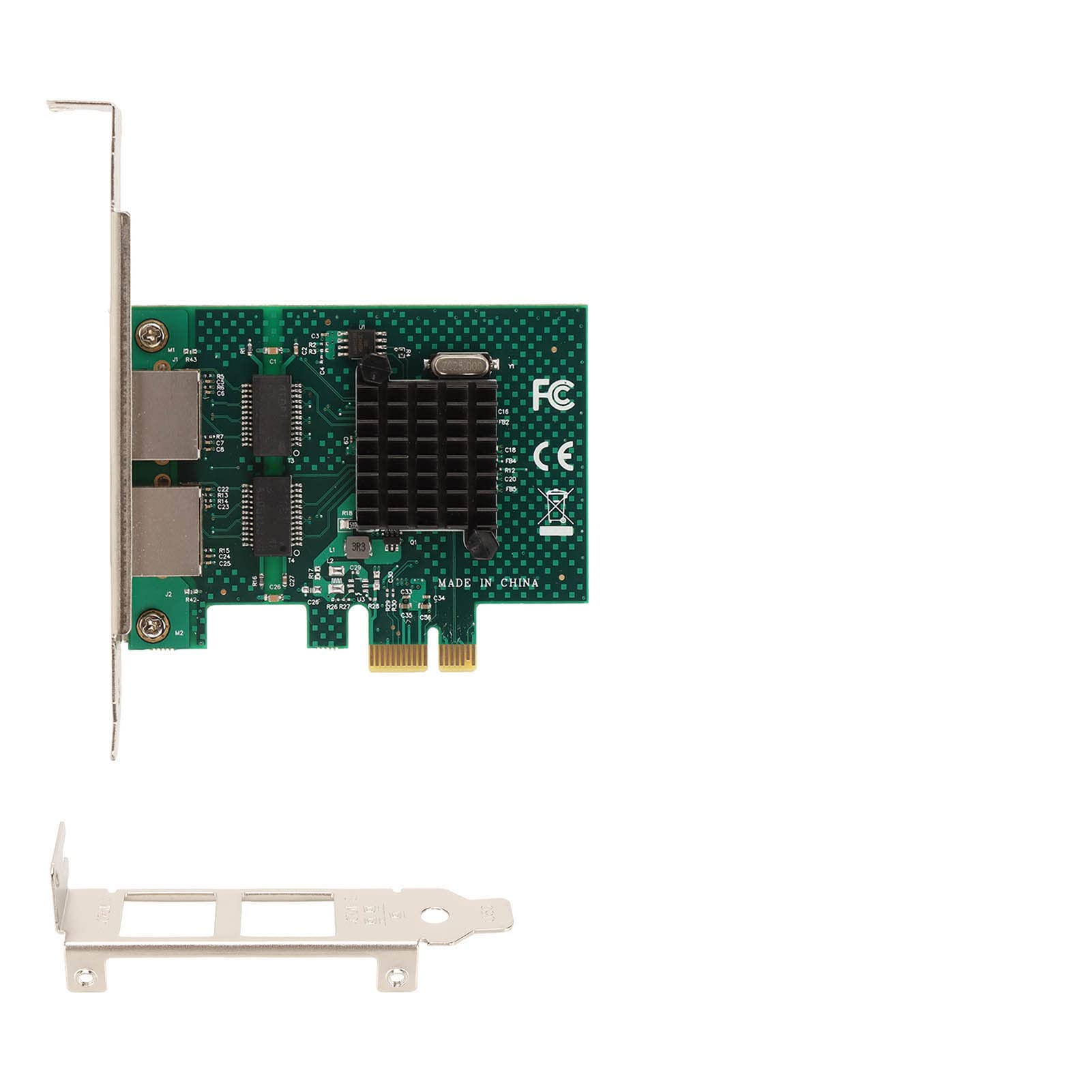 Zunate Scheda Ethernet PCIE X1, Adattatore per Scheda di Rete Ethernet con velocità di Trasmissione 10/100/1000 Mbps Porta RJ45 Gigabit Dual NIC per Operativo Server
