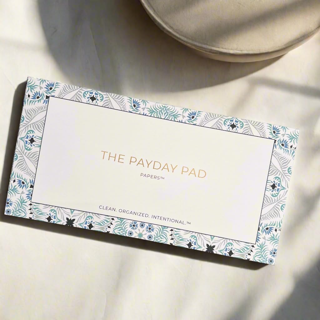 Payday Pad Budget Tracker Budget Book – 55 Paycheck Planners – Chic Portable Budgeting Tool for Women – 7x3.5" Purse-Sized Pad with Gold Foil – Simple & Stylish Finance Organizer