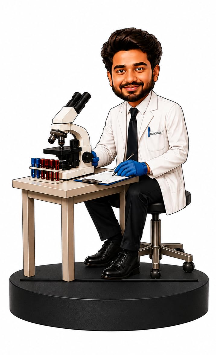 Personalized Pathologist Caricature Standee, Custom Lab Doctor Gift for Men, Funny Pathology Photo Stand, Birthday Farewell Thank You Gift for Pathologist, Desk Office Table Decor-image-41