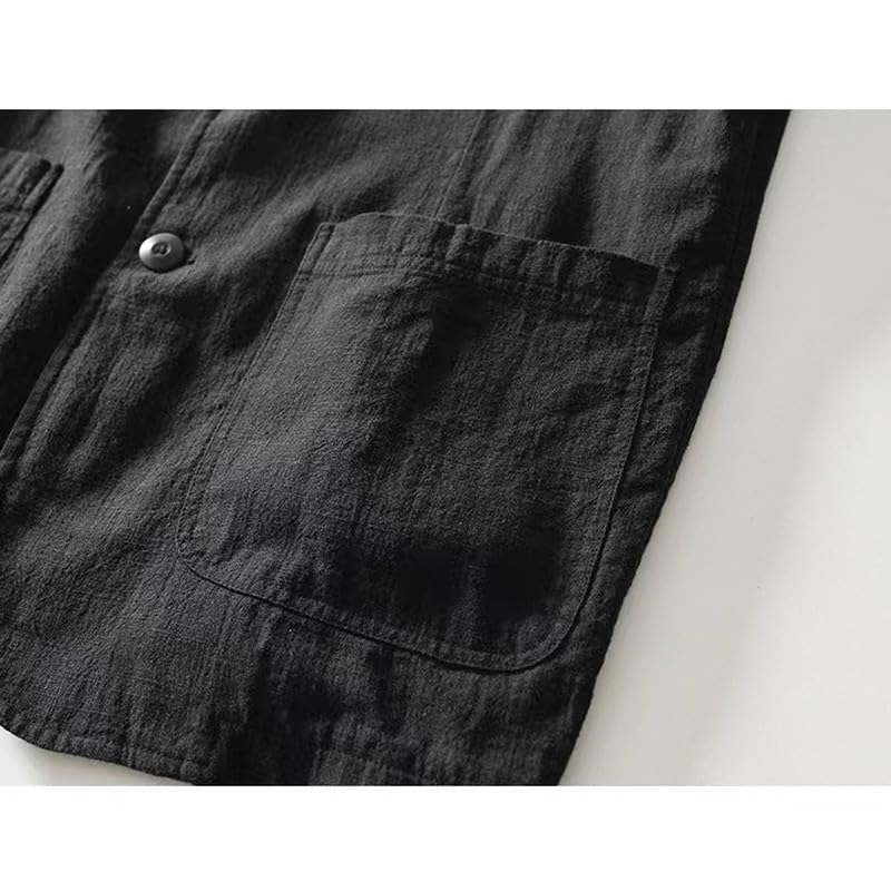 Veste en Lin pour Hommes Blazer Veste de Costume de Loisirs Deux Boutons Manteaux de Sport Légers Coupe Slim Blazer de Loisirs Veste de Costume pour Hommes Loisirs Sportifs Manteaux