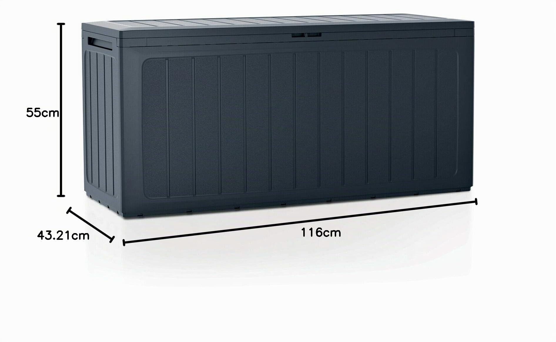Prosperplast Boardebox Gartenbox Kissenbox Gartentruhe Verschließbar (280 Liter, Anthrazit)