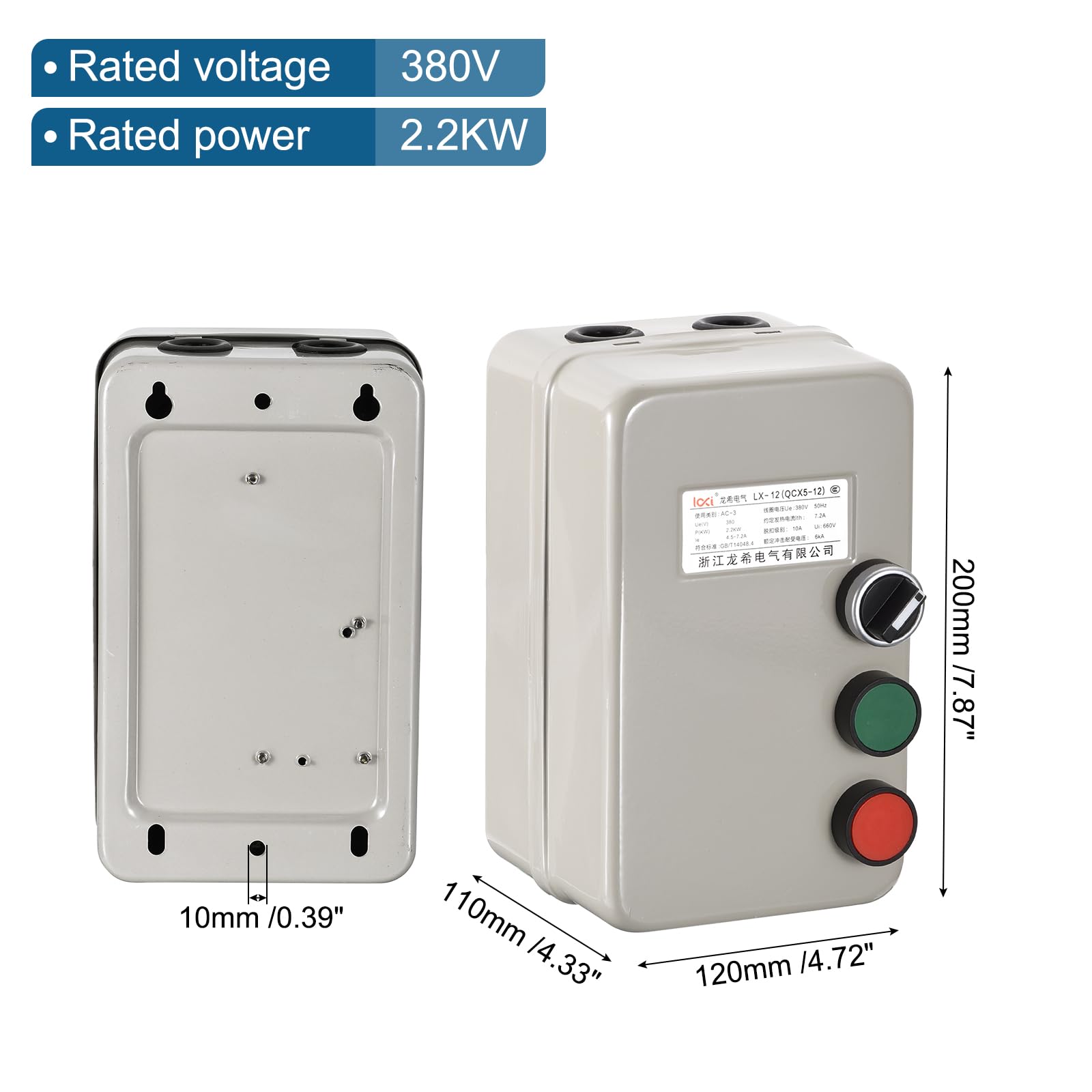 QUARKZMAN Avviatore Magnetica per Motore Elettrico 380V 2.2Kw 3Hp, Interruttore Magnetica a 3 Fasi per Compressore d'Aria