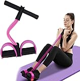 Bauchtrainer, Sit Up Trainingsgeräte Bodybuilding Expander Ganzkörpertrainer für Zuhause 6 Tubes Elastische Zugseil Multifunktions Leg Exerciser für Fitness Abnehmen Training Yoga