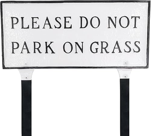 Miniatura 4 de Placa con texto en inglés "Please Do Not Park on Grass States" - No estacionar en el césped - Placa de exhibición para césped - Fácil de instalar