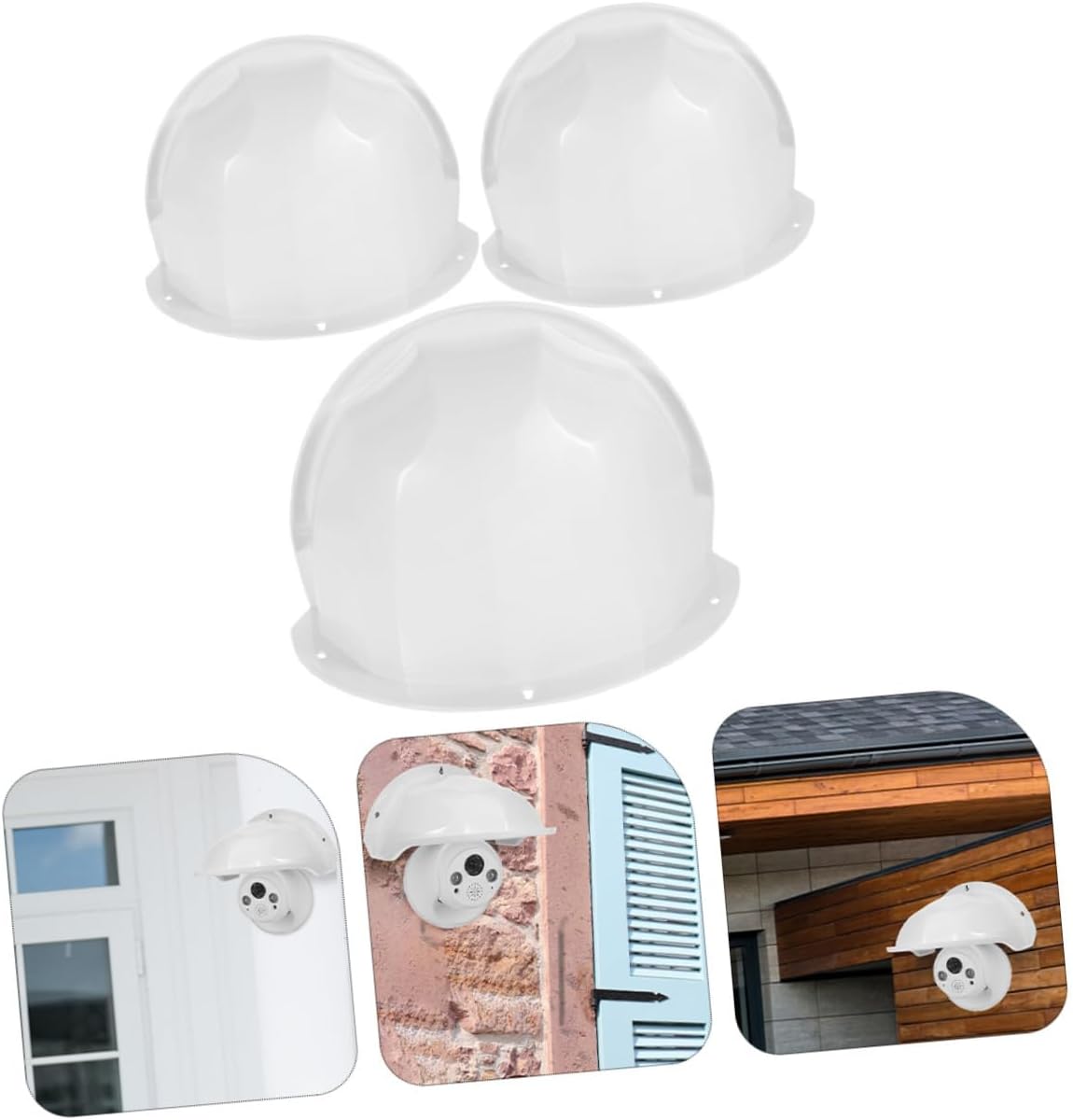 3pcs Outdoor Camera Rain Cover Abs Material Sunshade for Security Cameras Protection