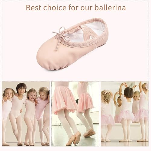Miniatura 6 de Stelle Zapatillas de ballet para niñas, de cuero suave, de baile para bebéniños pequeñosniños grandes
