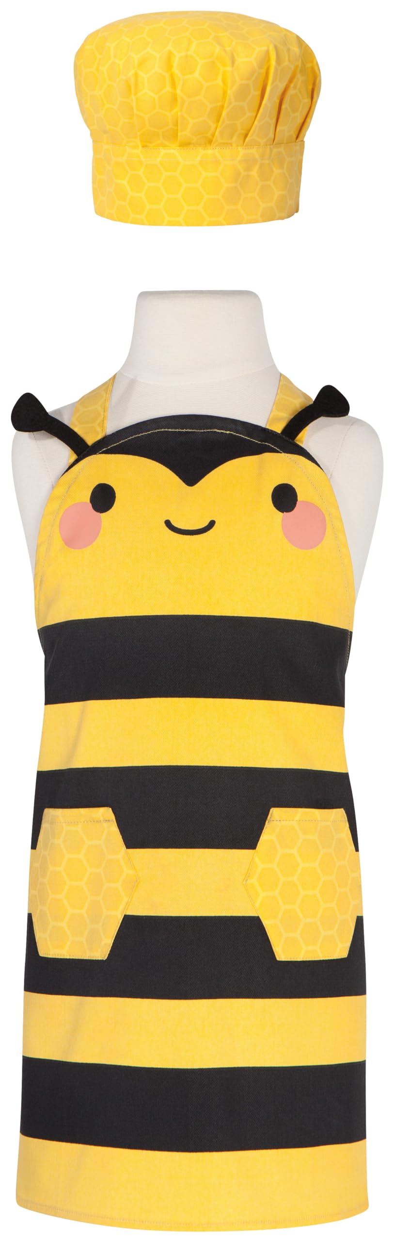 Now Designs Jubilee Danica Kinderschürze – Latzschürze, 2er-Set, 100% Baumwolle, Gelb, Unisex, Kinder, Küche/Kochen