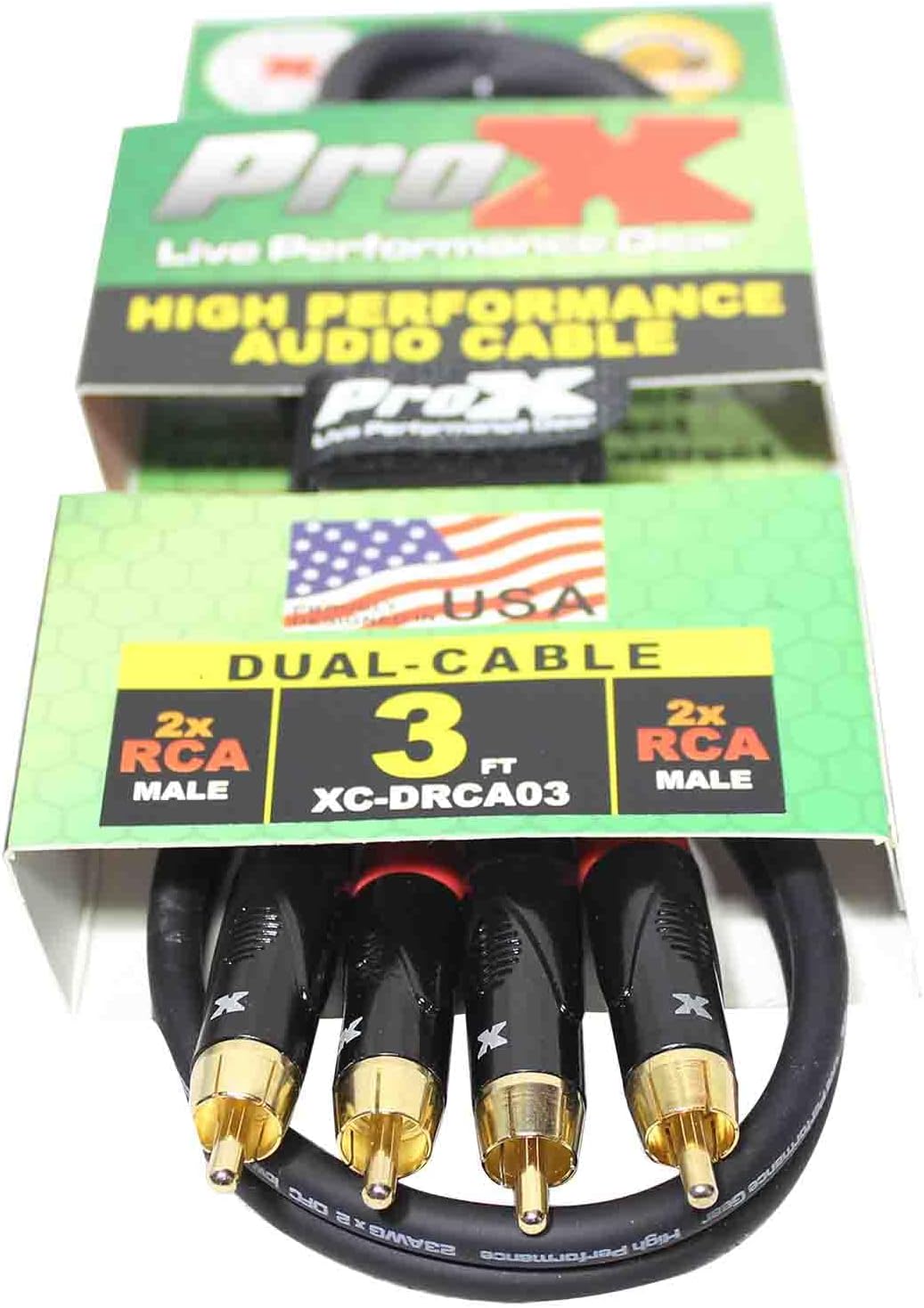 Prox XC-DRCA3 3フィート 高性能RCAオス - RCAオス バランスオーディオケーブル