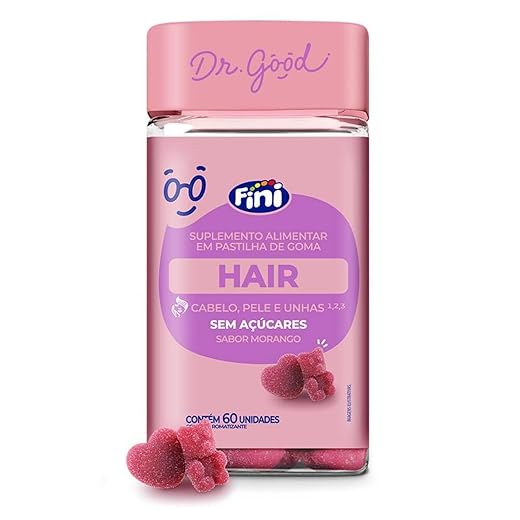 Fini Hair Gummy Sabor Morango 60 Gomas Fini Dr Good
