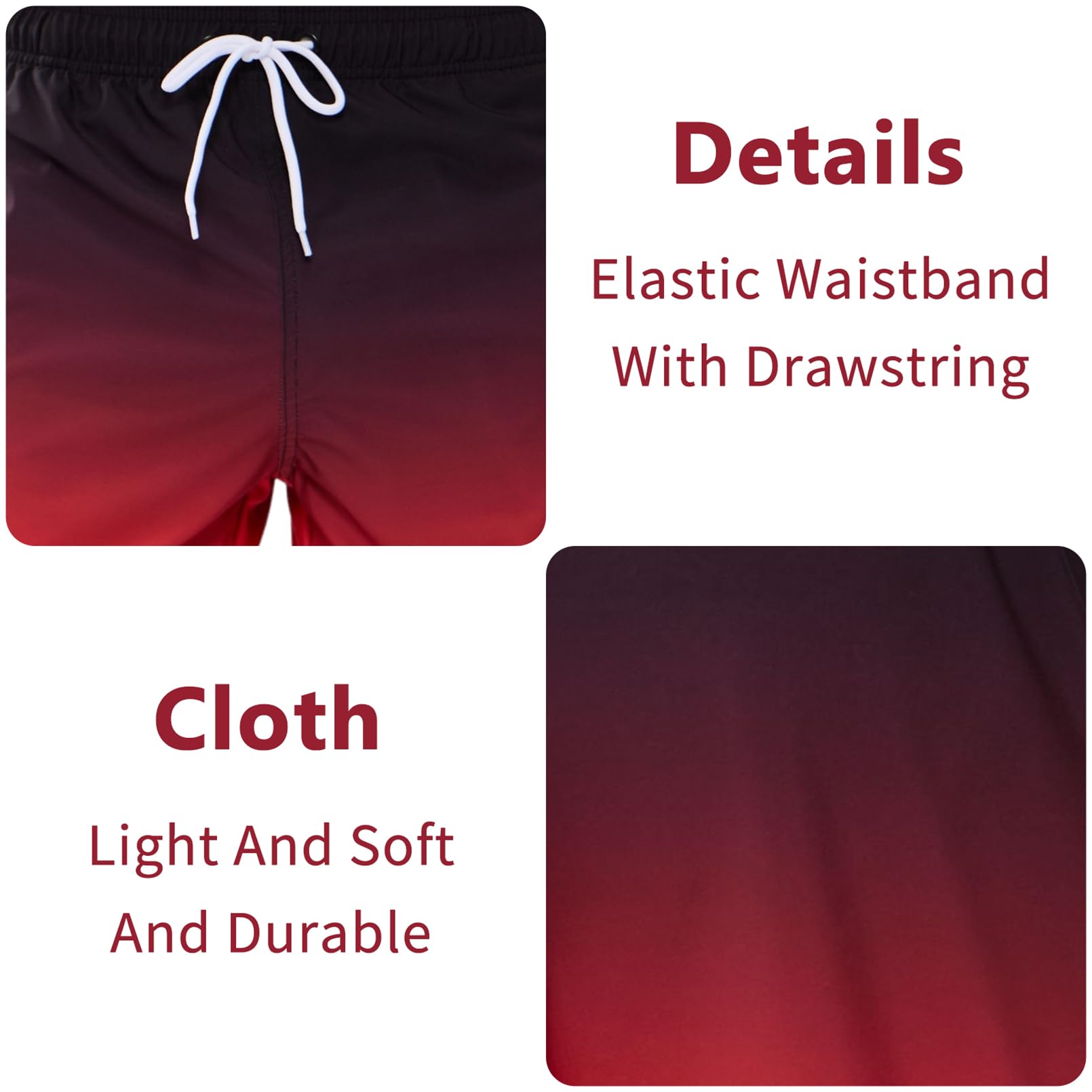 Vorvowry Costume Uomo Mare Calzoncini Asciugatura Rapida Costumi da Bagno Impermeabile Boxer con Tasca Estivi Pantaloncini Uomo Colore Sfumatore per Nuoto Corsa Fitness