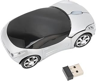 2.4GHz Wireless Car Mouse Smart Connection 3D Sports Car Styling Gaming Mouse for 98 for 7 for Linux, Computer Mouse with Abs Material, 1600DPI, 5 Million Cycles, 10meters