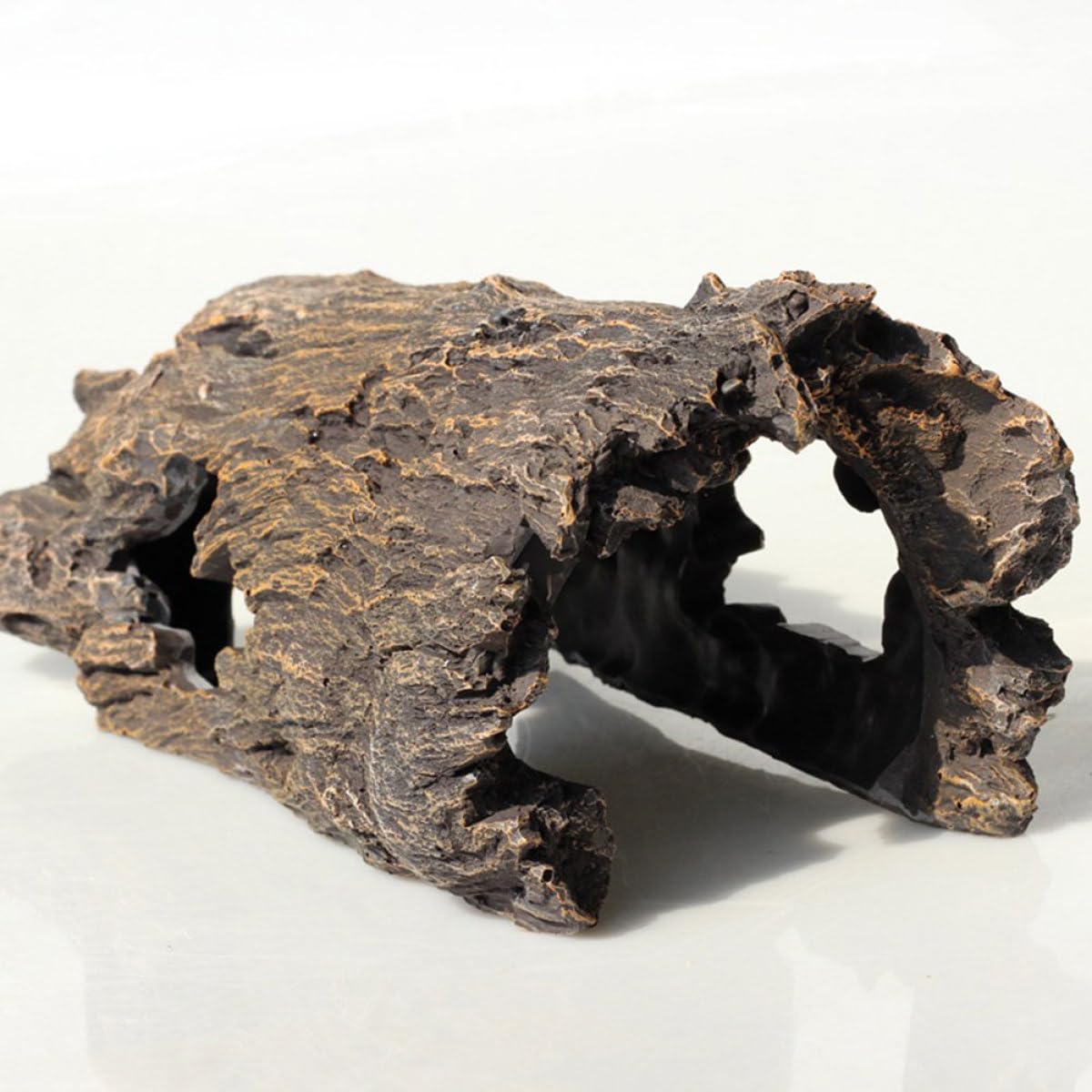 SHOWERORO Souche d'Aquarium en Résine Imitation Bois Flotté, Grosse Taille, Décor Naturel pour Bassin Extérieur Cachettes pour Poissons