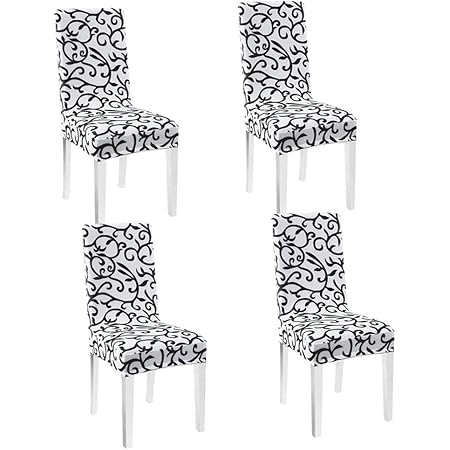 Set Di 4 Coprisedie Con Schienale Elasticizzati - Fodere Lavabili Per Sedia Da Pranzo, Soggiorno O Cucina