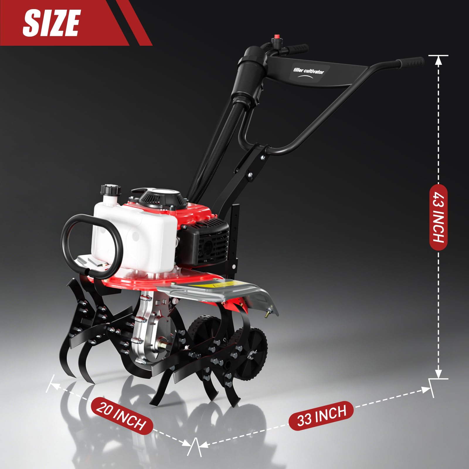Coltivatore a gas a 4 tempi, 1,5 KW resistente attrezzo da giardino per