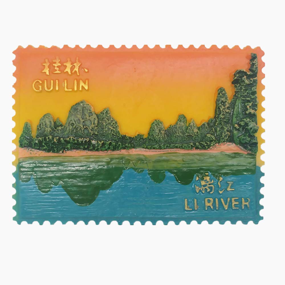 Muyu Magnet Li River Guilin China 3D Fridge Magnet Travel Souvenir Gift Home Kitchen Refrigerator Decoration Magnetic Sticker Craft Collection