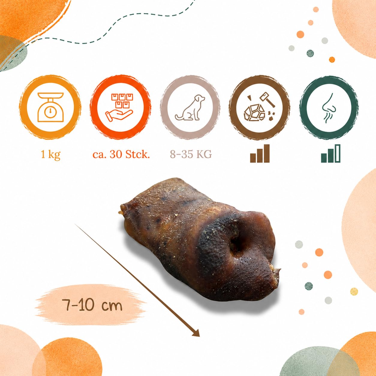 Hocico de cerdo seco, nariz de cerdo para perro, 5 kg, bocadillo natural para masticar, rico en proteínas y fácil de digerir, sin cereales y aditivos artificiales de Lucze