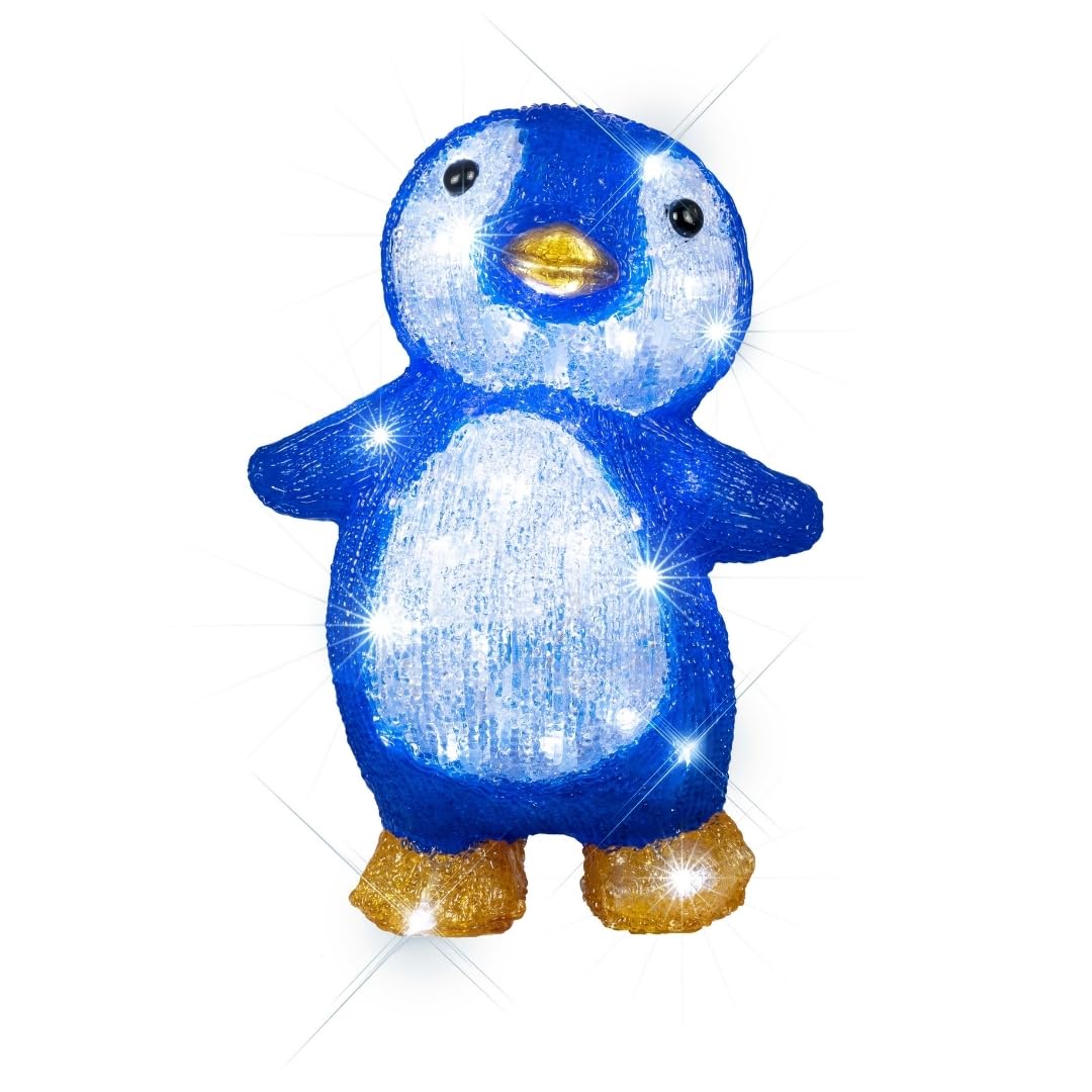 Pingouin LED Blanc Pur Décoration Noël Acrylique Intérieur Extérieur