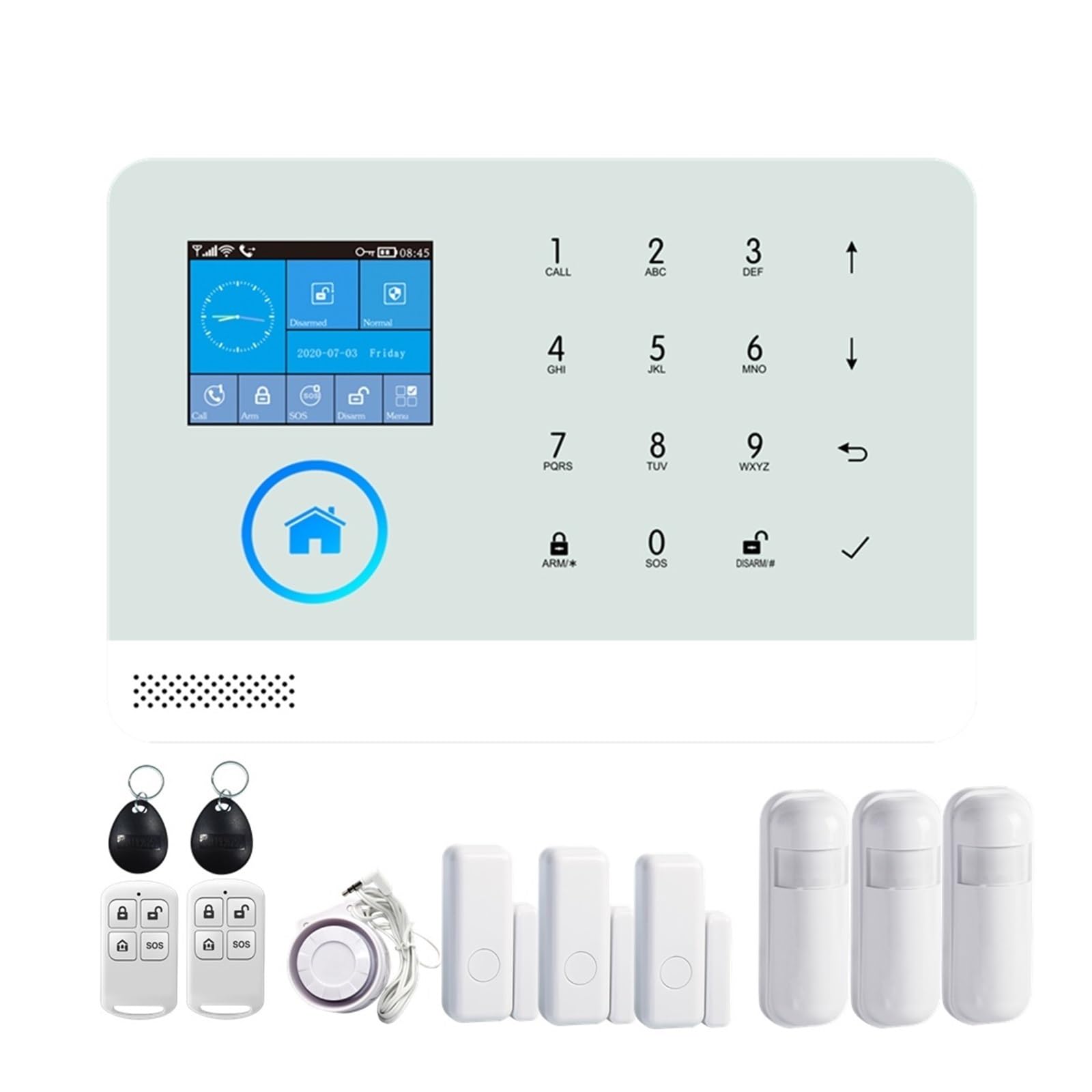 Système d'alarme maison sans fil GSM et Wifi avec capteurs RFID