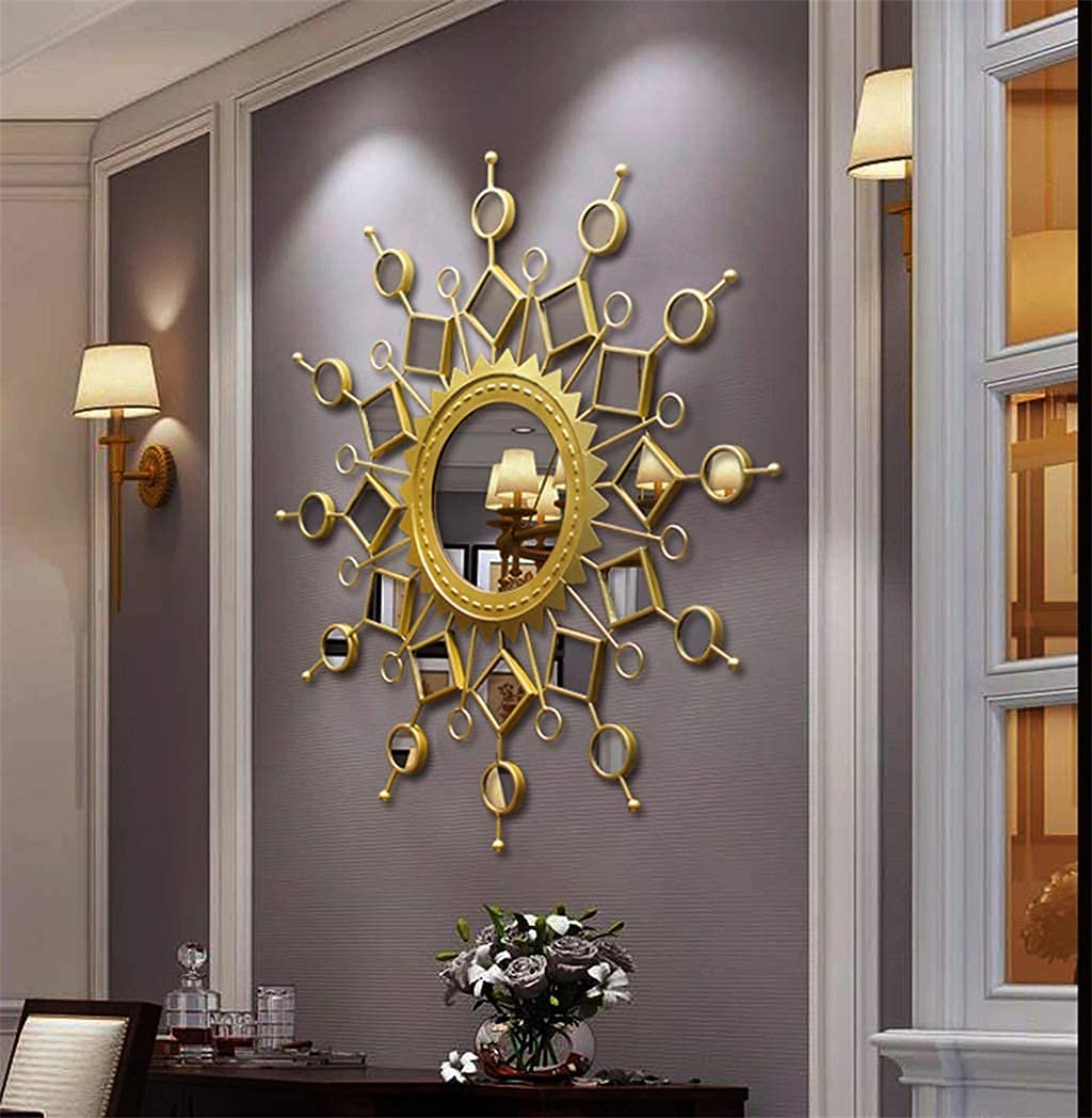 Amazon.com: Modern Gold Wall Mirror Sunburst Gypsophila Round Iron