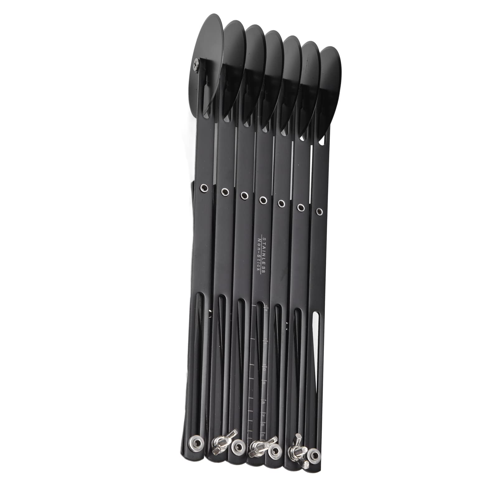 Hidyliu Coupe-Pâtisserie Inox Couteau à Pâte Multi-roues Extensible pour Pâtisserie et Pizza 1 unité (7 tours)