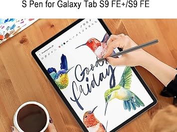 Tab S9 FE S Pen (4096 Pressure Sensor) (Pen Tips 0.7mm) Compatible with Galaxy Tab S9 FE+/S9 FE 2023 All Version Stylus Pen Touch S Pen with 5*Tips/Nibs (Silver)
