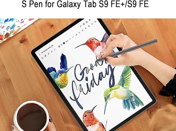 Tab S9 FE S Pen (4096 Pressure Sensor) (Pen Tips 0.7mm) Compatible with Galaxy Tab S9 FE+/S9 FE 2023 All Version Stylus Pen Touch S Pen with 5*Tips/Nibs (Silver)
