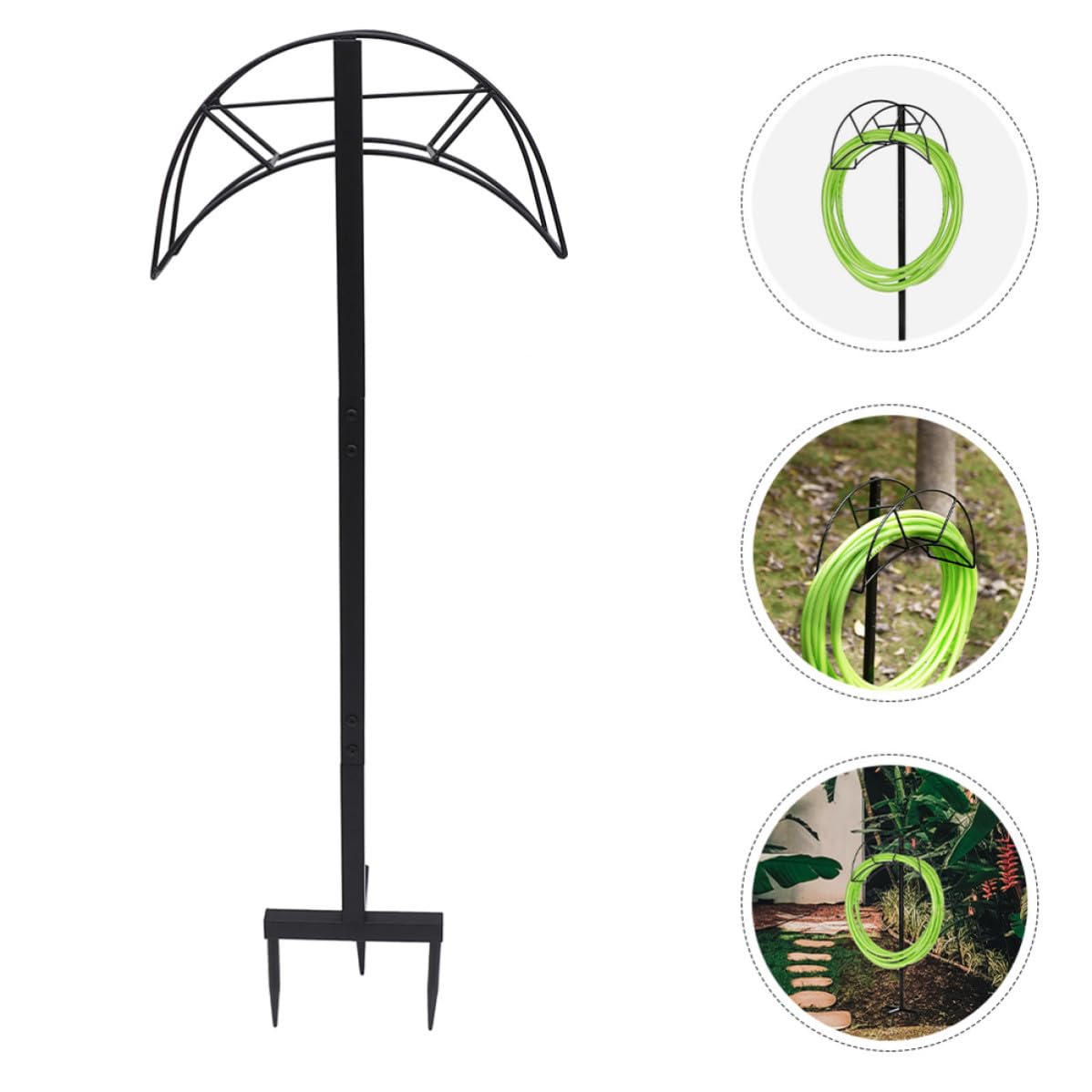 PRETYZOOM Metallschlauchhalter aus Eisen für Draußen mit Abnehmbarem Design zur Vermeidung von Schlauchverheddern Freistehender Gartenschlauchhalter für Verschiedene Outdoor Aktivitäten