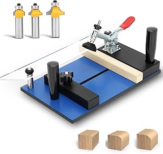 Rail Coping Sled for Router Table, with R1/8" R3/16" R5/16" Roundover Router Bit, Tool-Free Router Sled Jigs, Adjustable Woodworking Tool Jig for Precision and Stability, Fits 5” x 1-1/4” Stock