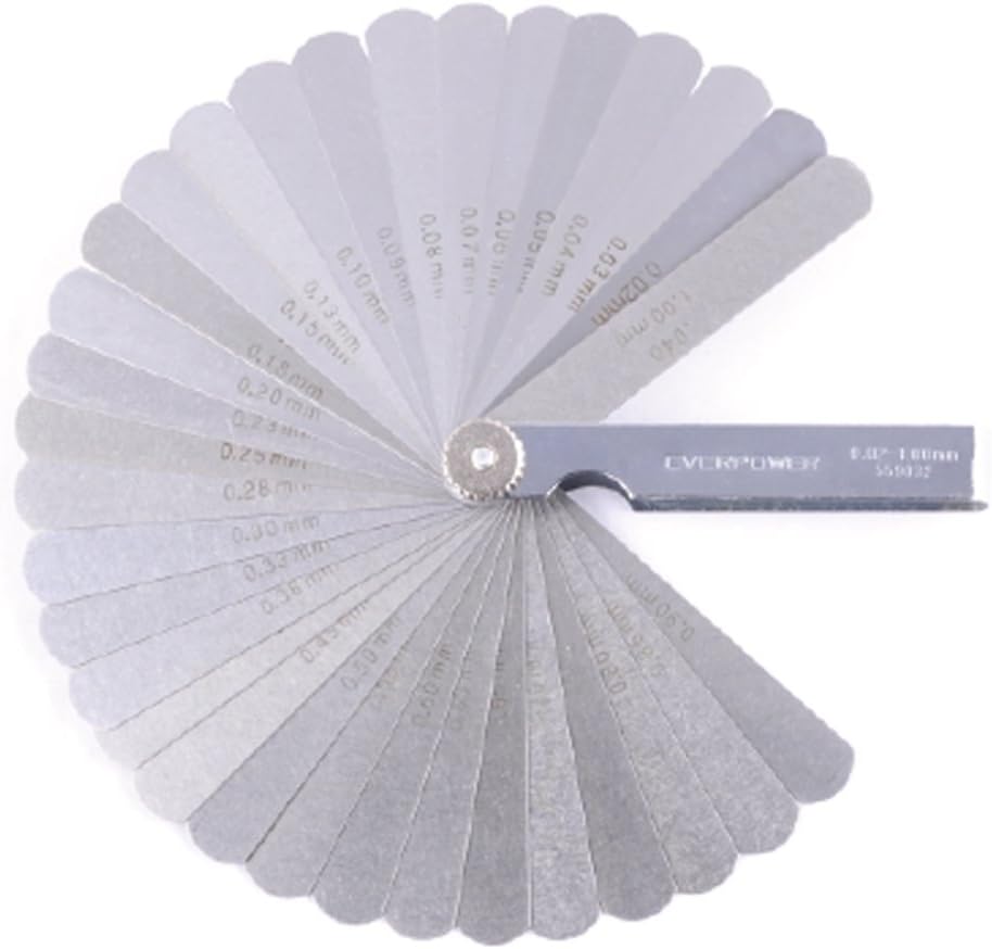 filler gauge Blades Steel Feeler Gauge Universal SAE and Dual Marked Metric Imperial Gap Measuring Tool (32 pcs)