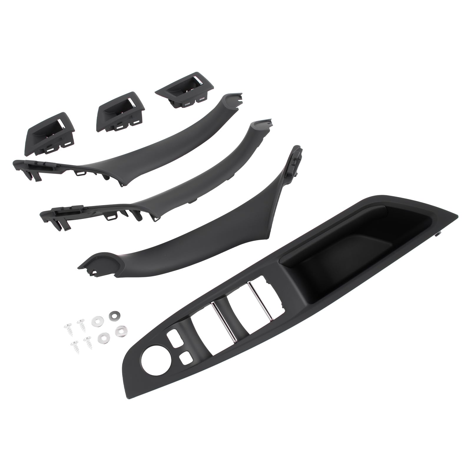 Maniglia interna per porta, 1 set di manopole di rivestimento della porta, colore nero, kit di ricambio per 5 pezzi F10 F11 518d 520d 520i 530d 535i 2009 – 2016 accessori auto parte