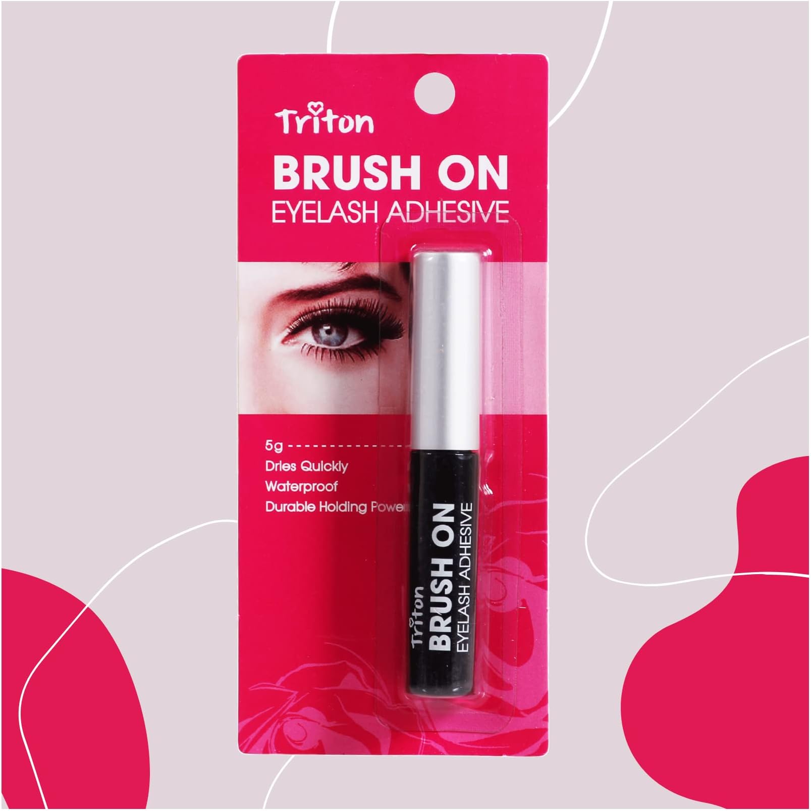 TRITON Korea Waterproof Eyelash Glue Adhesive Quick Dry Durable Super Strong Hold Non-Toxic n PH Balanced For False Lashes n Extensions_5 Gram_Black