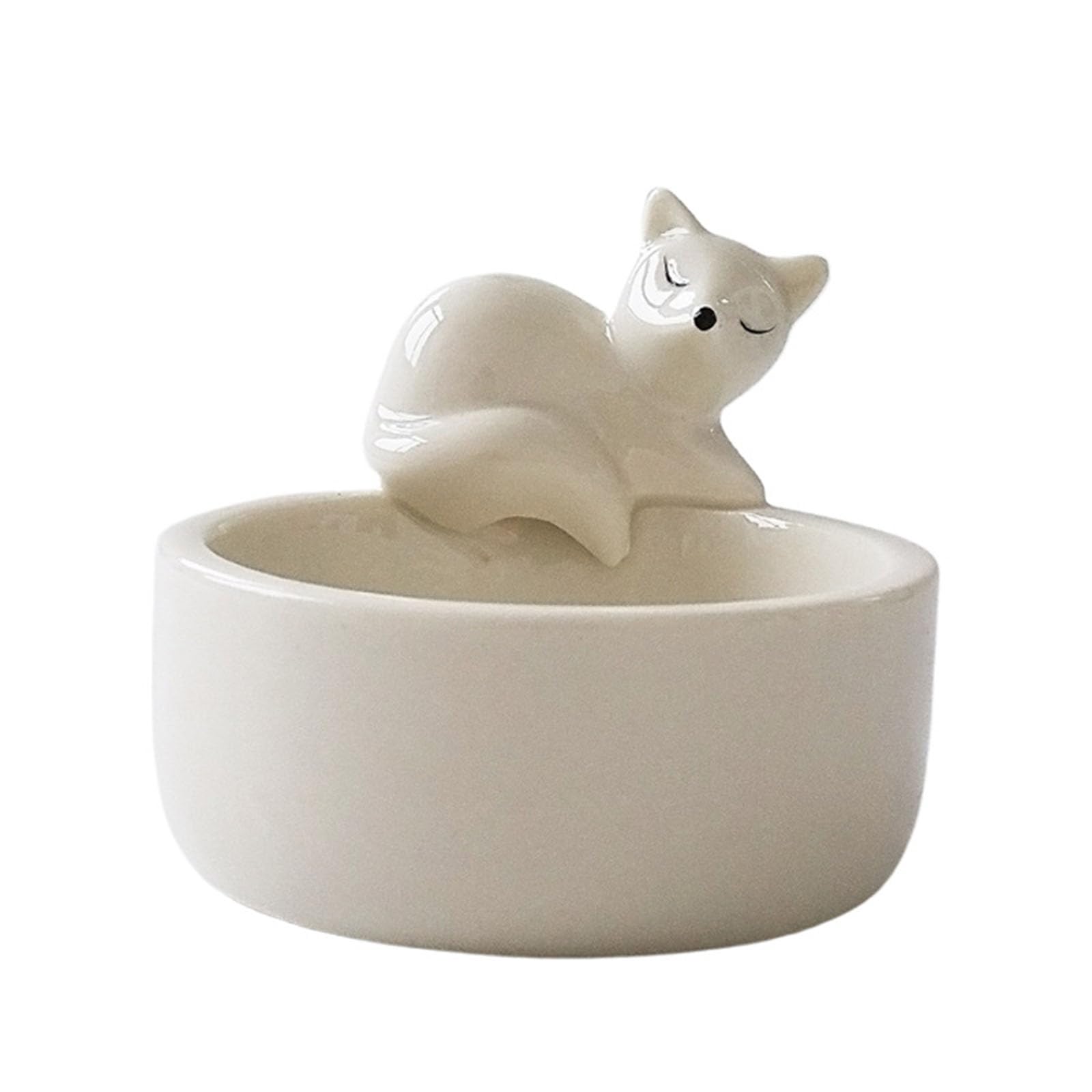 Kalttoy Multicolor Ceramics Sleep Foxes Holder Animal Figurine Tealight Stand Candlestick For Home And Tabletop Decors Foxes Themed Gift